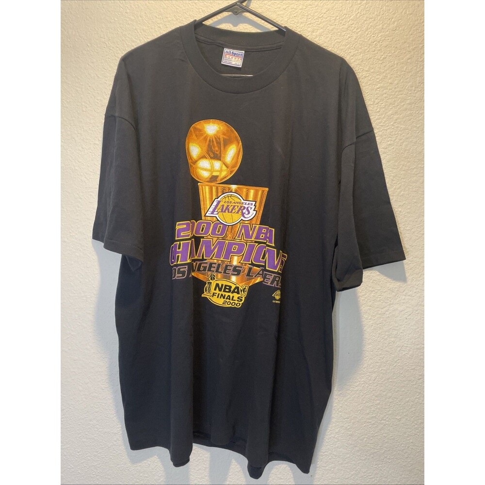 Vintage 2000 NBA Champions LA Los Angeles Lakers Black T-Shirt Single Stitch